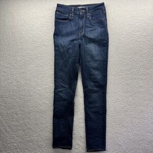 Levis Jeans Womens 27 Blue Denim Jeans 721 High Rise Skinny Casual Active Chore
